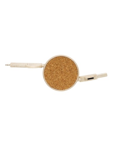 Cavo retrattile 6 in 1 in sughero e grano
